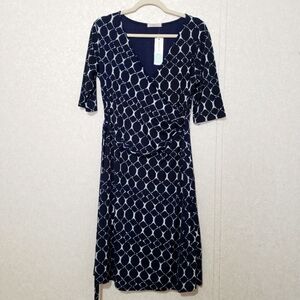 NEW..GILLI... Blue Midi Sheath Maternity Dress V-Neck..size:M